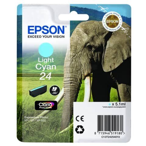 Epson 24 - 5.1 ml - cyan chiaro - originale - cartuccia d'inchiostro - per Expr…