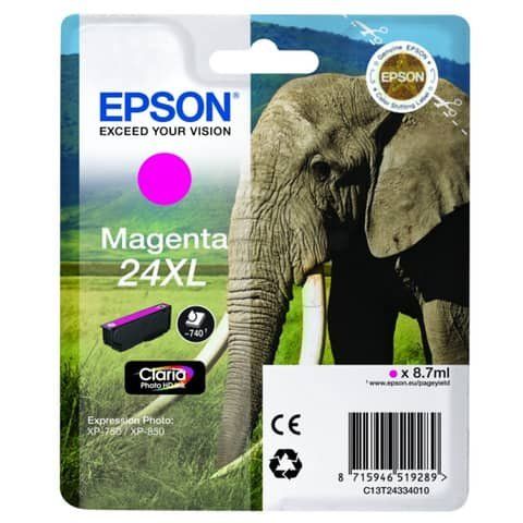 Epson 24XL - 8.7 ml - XL - magenta - originale - cartuccia d'inchiostro - per E…