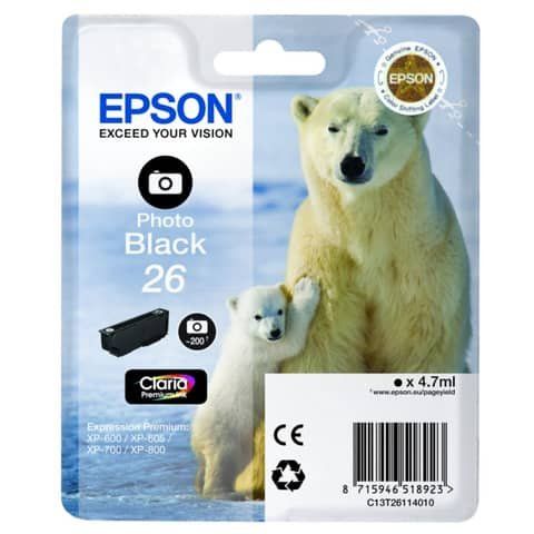 Epson 26 - 4.7 ml - nero per foto - originale - blister - cartuccia d'inchiostr…