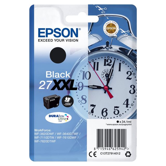 Epson 27XXL - 34.1 ml - XL - nero - originale - blister - cartuccia d'inchiostr…