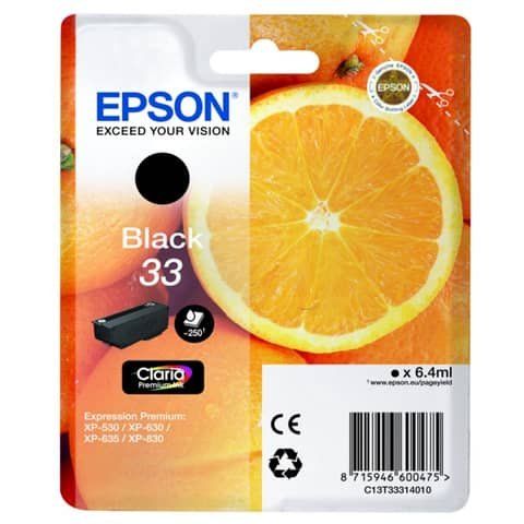 Epson 33 - 6.4 ml - nero - originale - blister - cartuccia d'inchiostro - per E…