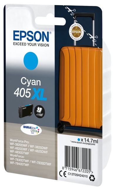 Epson 405XL - 14.7 ml - ciano - originale - cartuccia d'inchiostro - per WorkFo…