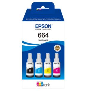 Epson EcoTank 664 - Confezione da 4 - nero, giallo, ciano, magenta - originale …