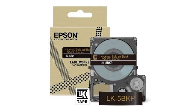 Epson LabelWorks LK-5BKP - Metallic - oro su nero - Rotolo (1,8 cm x 9 m) 1 cas…