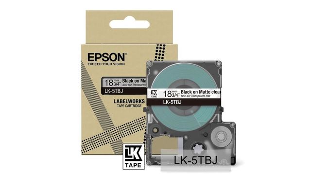 Epson LabelWorks LK-5TBJ - Black on matte clear - Rotolo (1,8 cm x 8 m) 1 casse…