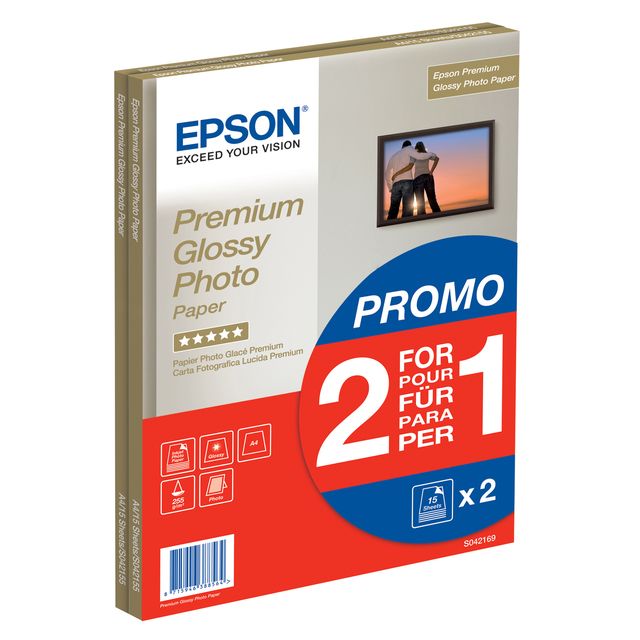 Epson Premium Glossy Photo Paper BOGOF - Lucido - A4 (210 x 297 mm) - 255 g/m² …