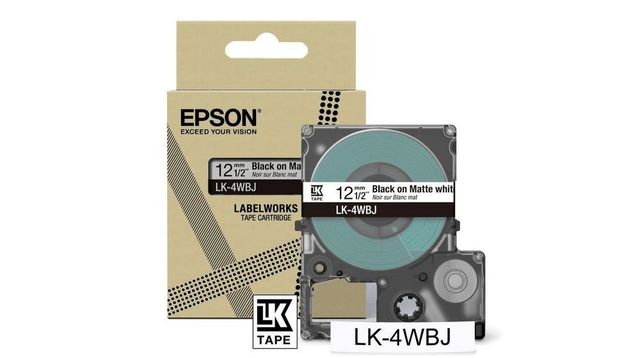 Epson LabelWorks LK-4WBJ - Nero su bianco opaco - Rotolo (1,2 cm x 8 m) 1 casse…