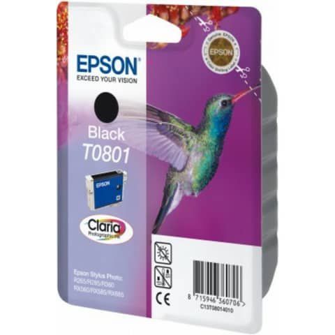 Epson T0801 - 7.4 ml - nero - originale - blister - cartuccia d'inchiostro - pe…