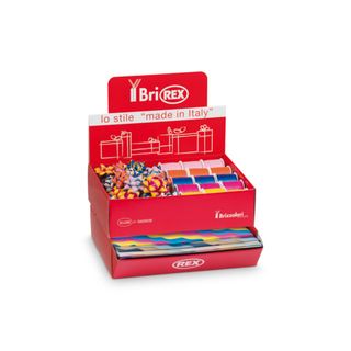 Espositore 100 fogli carta regalo raso + 50 stelle + 30 rocchetti Bri Rex fanta…