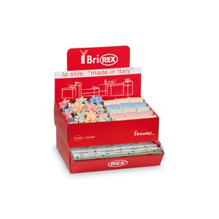 Espositore 100 fogli carta regalo raso + 50 stelle + 30 rocchetti Bri Rex fanta…