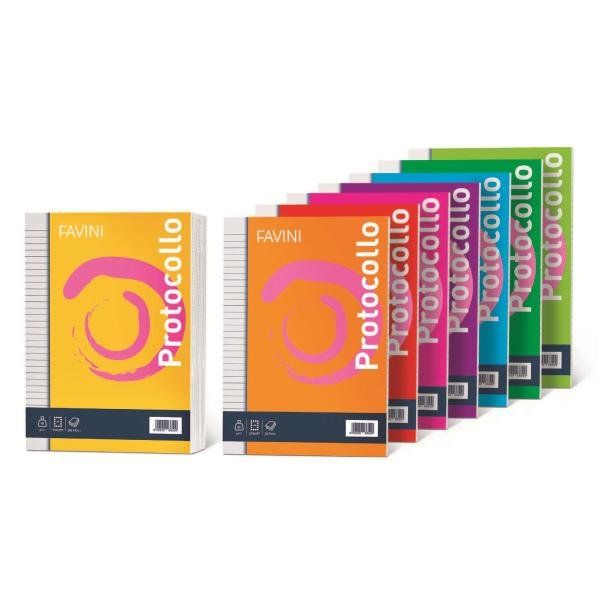 FAVINI Protocollo - Carta - A4 - 30 fogli / 60 pagine - quadretti