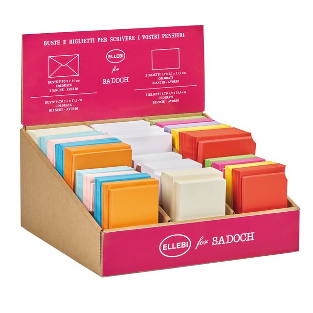 Espositore 750 biglietti + 750 buste - formato 4 e 9 - bianco/colori assortiti …