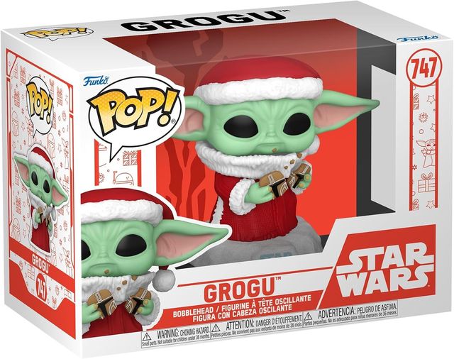 FUNKO POP STAR WARS: HOLIDAY - THE MANDALORIAN - VINYL FIGURE 747 GROGU W/COOKI…