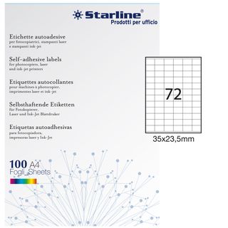 Etichette adesive - in carta - permanenti - 35 x 23,5 mm - 72 et/fg - 100 fogli…