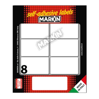 Etichette adesive - in carta - permanenti - 56 x 34 mm - 8 et/fg - 10 fogli - b…