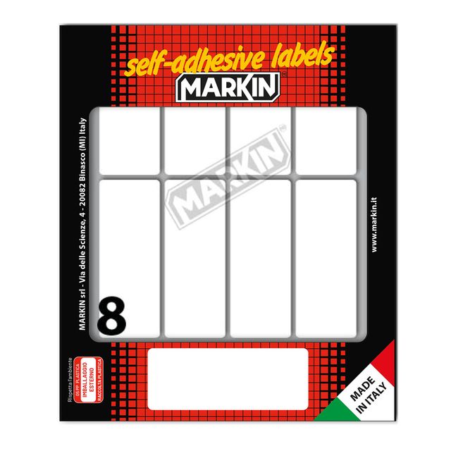 Etichette adesive - in carta - permanenti - 70 x 27 mm - 8 et/fg - 10 fogli - b…
