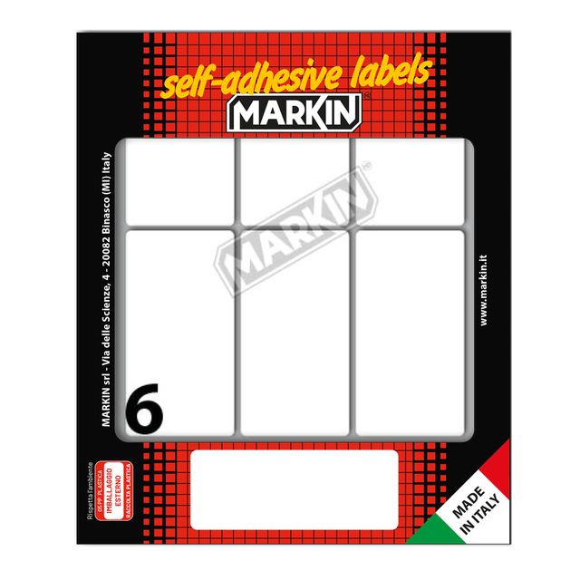 Etichette adesive - in carta - permanenti - 70 x 37 mm - 6 et/fg - 10 fogli - b…