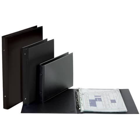 Favorit - Quaderno ad anelli - per 420 x 300 mm - orizzontale - nero