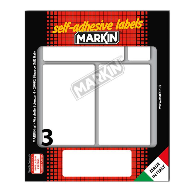 Etichette adesive - in carta - permanenti - 83 x 53 mm - 3 et/fg - 10 fogli - b…