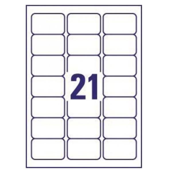 Etichette adesive - in carta riciclata - permanenti - 63,5 x 38,1 mm - 21 et/fg…