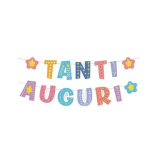 Festone Buon Compleanno Party Go H.23x300 cm colori assortiti CA0126-T