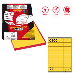 Etichette adesive C/500 - in carta - permanenti - 70 x 36 mm - 24 et/fg - 100 f…