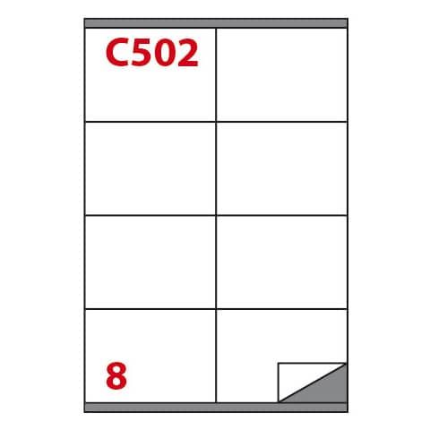 Etichette adesive C/502 - in carta - permanenti - 105 x 72 mm - 8 et/fg - 100 f…