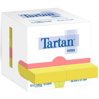 Foglietti riposizionabili Tartan™ Notes 51x38 mm colori assortiti neon - conf. …