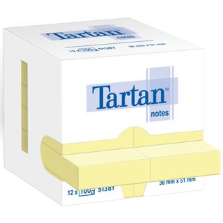 Foglietti riposizionabili Tartan™ Notes 51x38 mm giallo - conf. 12 blocchetti d…