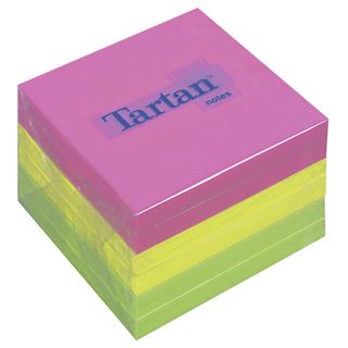 Foglietti riposizionabili Tartan™ Notes 76x76 mm colori assortiti neon - conf. …