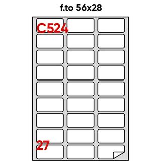 Etichette adesive C/524 - in carta - permanenti - 56 x 28 mm - 27 et/fg - 100 f…