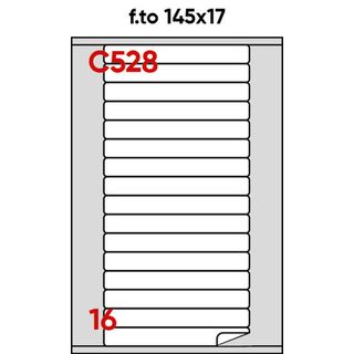 Etichette adesive C/528 - in carta - permanenti - 145 x 17 mm - 16 et/fg - 100 …