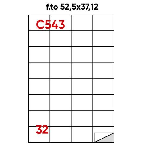 Etichette adesive C/543 - in carta - permanenti - 52,5 x 37 mm - 32 et/fg - 100…
