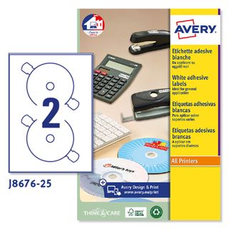 Etichette adesive J8676 - in carta - inkjet - permanenti - diametro CD 117 mm -…