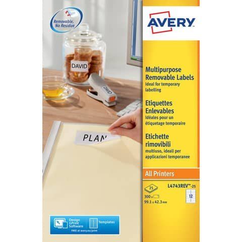 Etichette adesive L4743REV - in carta - angoli arrotondati - rimovibili - 99,1 …