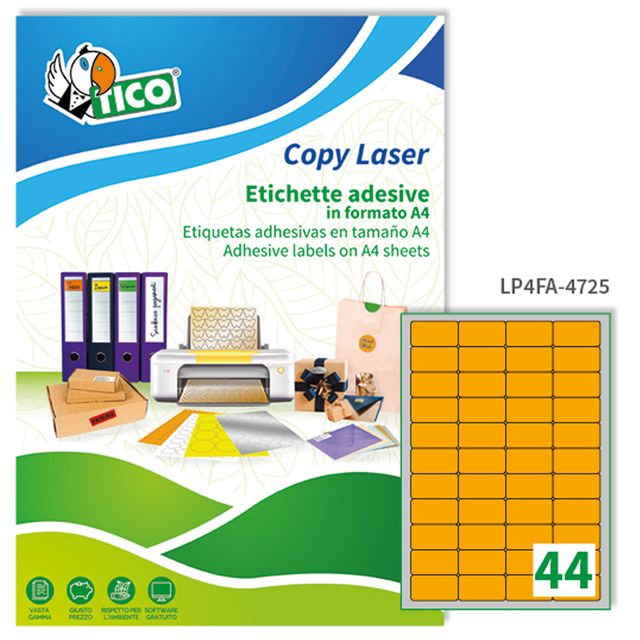 Etichette adesive LP4F - in carta - angoli arrotondati - permanenti - 47,5 x 25…