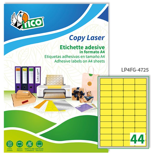 Etichette adesive LP4F - in carta - angoli arrotondati - permanenti - 47,5 x 25…