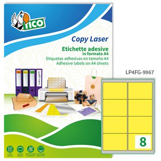 Etichette adesive LP4F - in carta - angoli arrotondati - permanenti - 99,1 x 67…