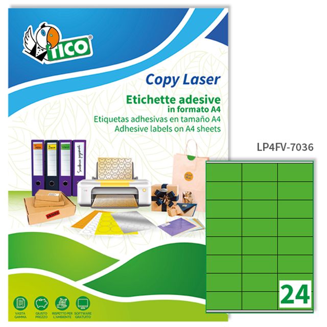 Etichette adesive LP4F - in carta - con margini - permanenti - 70 x 36 mm - 24 …
