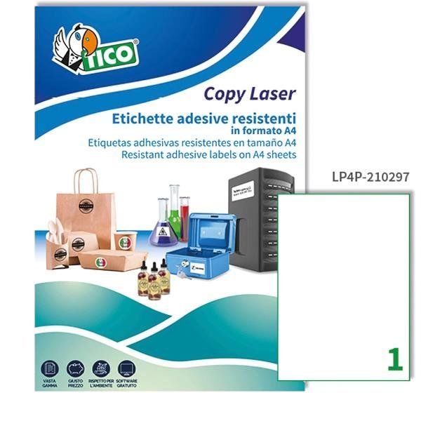Etichette adesive LP4P - in poliestere - laser - permanenti - 210 x 297 mm - 1 …