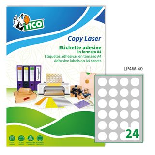 Etichette adesive LP4W - in carta - con margini - permanenti - diametro 40 mm -…