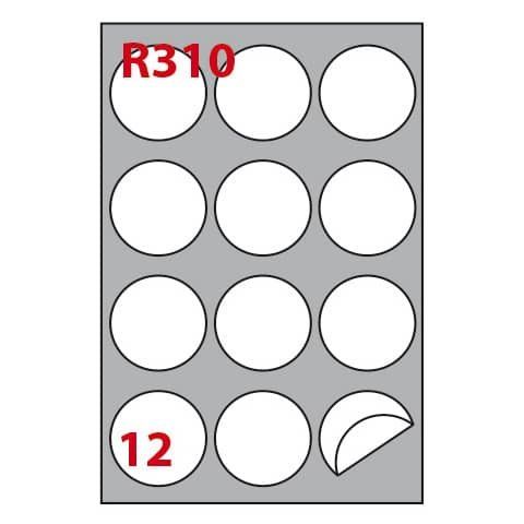 Etichette adesive R/310 - in carta - permanenti - tonde - diametro 60 mm - 12 e…