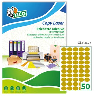 Etichette adesive ovali GL4 - in carta - permanenti - 36 x 27 mm - 50 et/fg - 1…