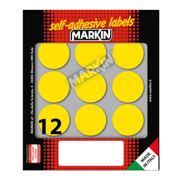 Etichette adesive tonde - in carta - permanenti - diametro 34 mm - 12 et/fg - 1…