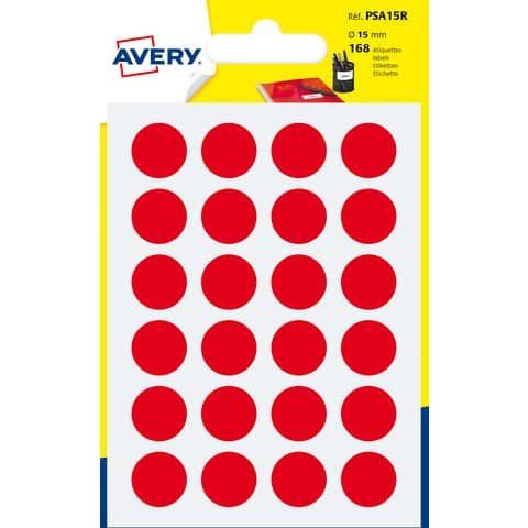 Etichette adesive tonde PSA - in carta - permanenti - diametro 15 mm - 24 et/fg…