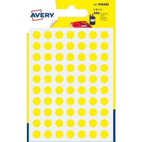 Etichette adesive tonde PSA - in carta - permanenti - diametro 8 mm - 70 et/fg …