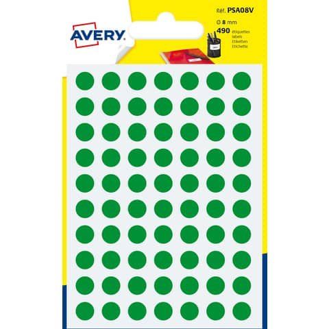 Etichette adesive tonde PSA - in carta - permanenti - diametro 8 mm - 70 et/fg …