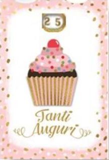 HALLMARK - BIGLIETTI AUGURI 2 ROTELLE 1 A 99 ANNI CUPCAKE/ROSA 129856