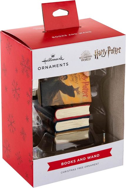 HALLMARK ORNAMENTS - HARRY POTTER - BOOKS AND WAND