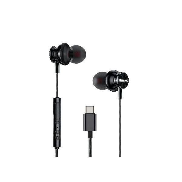 HAMLET AURICOLARI STEREO IN-EAR USB-C CON MICROFONO TELECOMANDO CONTROLLO CHIAM…